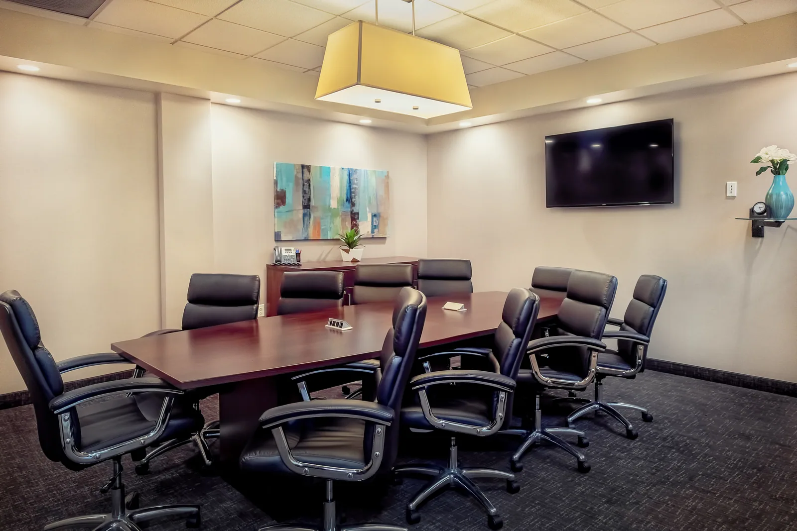 Large conference room with executive seating.